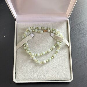 14k Gold, Jade, Pearl & Peridot Necklace